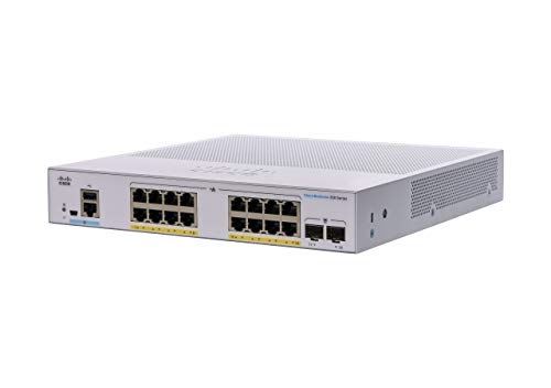 Cisco Business 350 Series 350-16FP-2G - Switch - L3 - Managed - 16 x 10/100/1000 (PoE+) + 2 x Gigabit SFP - rack-mountable - PoE+ (240 W)