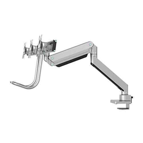 Neomounts by Newstar Select NM-D775DX3 - Mounting kit - for 3 LCD displays (full-motion) - silver - screen size: 17"-24" - clamp mountable, grommet, desk-mountable