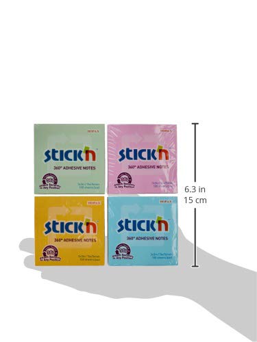 Best Value Stickn Repositionable 360 Notes 76x76mm Assorted PK12