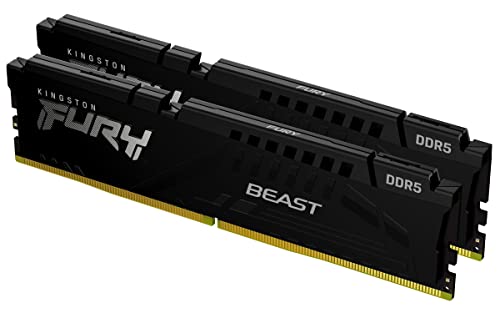 Kingston FURY Beast - DDR5 - kit - 16 GB: 2 x 8 GB - DIMM 288-pin - 6000 MHz / PC5-48000 - CL40 - 1.35 V - unbuffered - on-die ECC