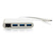 C2G USB C Ethernet and 3 Port USB Hub White - Hub - 3 Ports - Network adapter - USB-C - Gigabit Ethernet x 1 + USB 3.0 x 3 - white