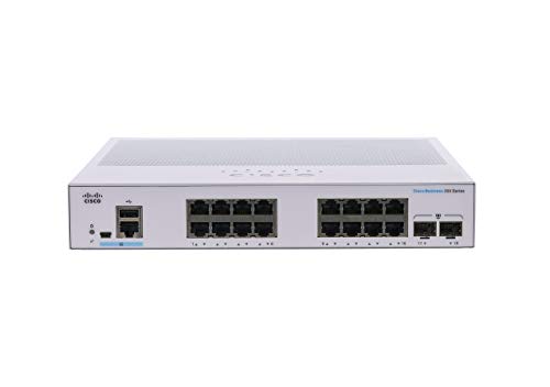 Cisco Business 350 Series 350-16T-2G - Switch - L3 - Managed - 16 x 10/100/1000 + 2 x Gigabit SFP - rack-mountable