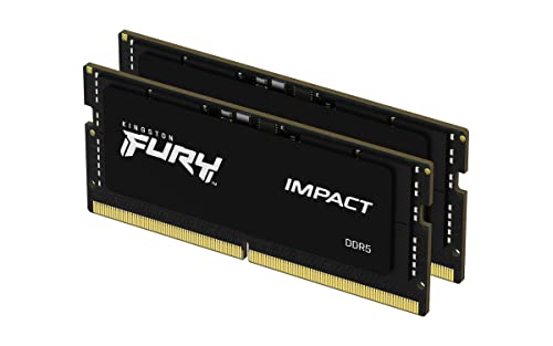 Kingston FURY Impact - DDR5 - kit - 16 GB: 2 x 8 GB - SO-DIMM 262-pin - 4800 MHz / PC5-38400 - CL38 - 1.1 V - unbuffered - on-die ECC