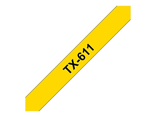 Brother TX611 - Black on yellow - Roll (0.6 cm x 15.2 m) 1 roll(s) laminated tape - for P-Touch PT-7000, PT-8000, PT-PC