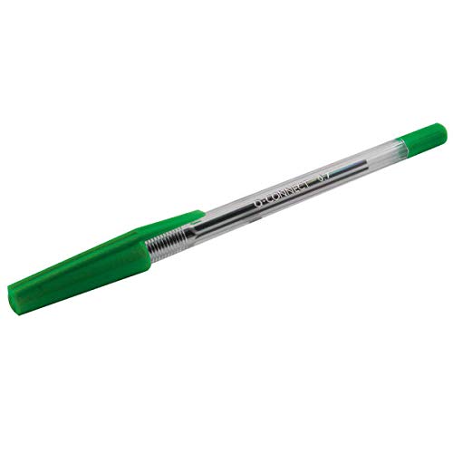 Best Value Q-Connect 3 Medium Ballpoint Pen, Green, Pack of 50