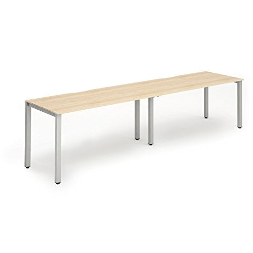 Dynamic Evolve Plus 1600mm Single Row 2 Person Desk Maple Top Silver Frame BE369