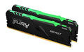 Kingston FURY Beast RGB - DDR4 - kit - 16 GB: 2 x 8 GB - DIMM 288-pin - 3733 MHz / PC4-29800 - CL19 - 1.35 V - unbuffered - non-ECC - black