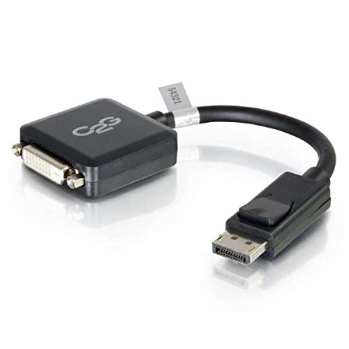 C2G DisplayPort to DVI-D Adapter Converter - Single Link DVI-D Video Adapter M/F - Black - Video adapter - DisplayPort (M) to DVI-D (F) - 20 cm - latched - black