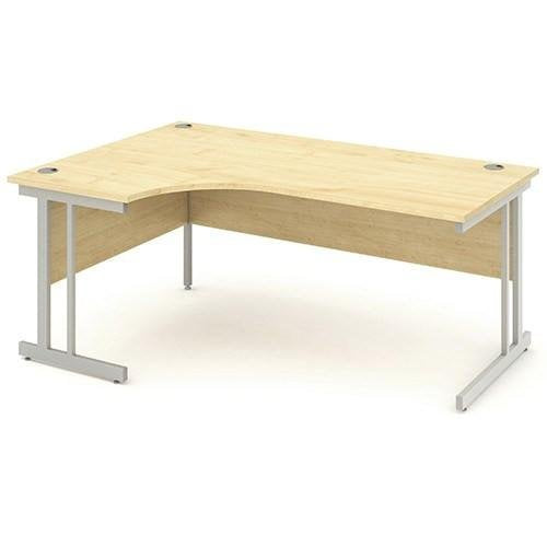 Dynamic Impulse 1800mm Left Crescent Desk Maple Top Silver Cantilever Leg I000367