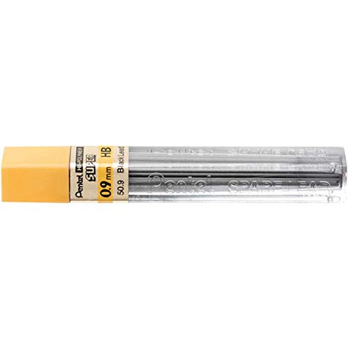 Best Value Pentel Super Hi-Polymer Refill Leads 0.9 mm, Grade HB (Pack of 12 Tubes)