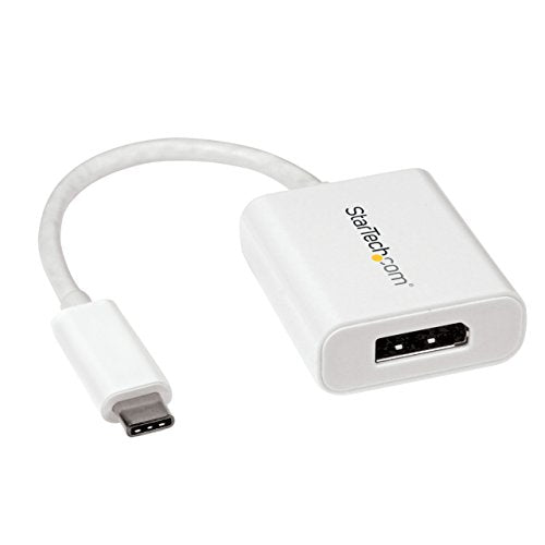 StarTech.com USB C to DisplayPort Adapter - 4K 60Hz - White - USB 3.1 Type-C to DisplayPort Adapter - USB C Video Adapter (CDP2DPW)