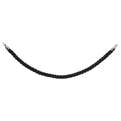 Securit Rope 25Mm X 150Cm Black With Chrome Hooks