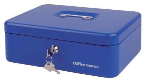 Best Value Robust steel-construction cash box Blue 12 Inch