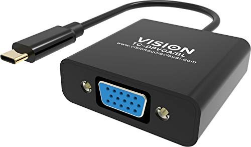 VISION Professional installation-grade USB-C to VGA adapter - LIFETIME WARRANTY - plugs into USB-C and has full-sized VGA socket - maximum resolution 2560 x 1600 @ 60 hz - USB-C 3.1 (M) to VGA (F) - driver built into adaptor - black