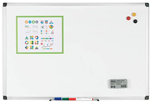 Best Value Bi-Office 1800 x 1200 Magnetic Drywipe Whiteboard with Aluminium Frame - 10 Year Surface Warranty