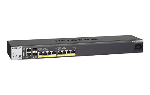 NETGEAR M4200 Intelligent Edge Series GSM4210P - Switch - L3 - Managed - 6 x 100/1000/2.5G (PoE+) + 2 x 100/1000/2.5G/5G (PoE+) + 2 x 1 Gigabit / 10 Gigabit SFP+ - side to side airflow - rack-mountable - PoE+ (240 W)