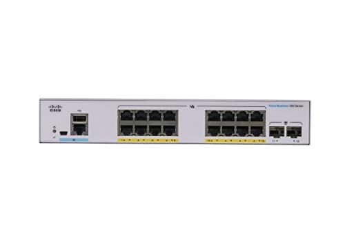 Cisco Business 350 Series 350-16FP-2G - Switch - L3 - Managed - 16 x 10/100/1000 (PoE+) + 2 x Gigabit SFP - rack-mountable - PoE+ (240 W)