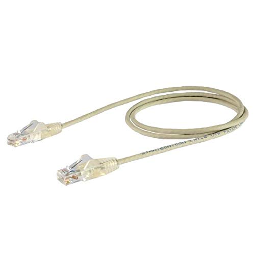 2.5 m CAT6 Cable - Slim CAT6 Patch Cord - Grey - Snagless RJ45 Connectors - Gigabit Ethernet Cable - 28 AWG (N6PAT250CMGRS)