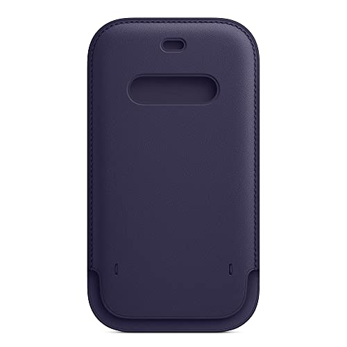 Apple with MagSafe - Protective sleeve for mobile phone - leather - deep violet - for iPhone 12 Pro Max