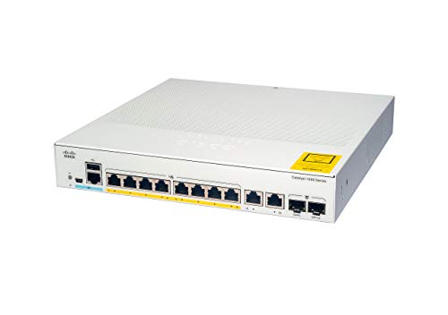 Cisco Catalyst 1000-8P-E-2G-L - Switch - Managed - 4 x 10/100/1000 (PoE+) + 4 x 10/100/1000 + 2 x combo Gigabit SFP (uplink) - rack-mountable - PoE+ (67 W)