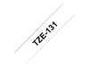 Best Value Brother TZe-131 Labelling Tape Cassette, 12 mm (W) x 8 m (L), Laminated, Brother Genuine Supplies - Black on Clear