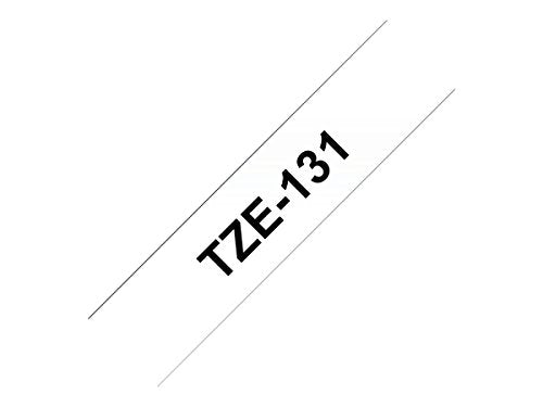 Best Value Brother TZe-131 Labelling Tape Cassette, 12 mm (W) x 8 m (L), Laminated, Brother Genuine Supplies - Black on Clear