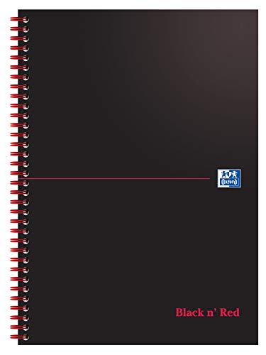 Best Value Oxford Black n' Red A4 Card Cover Wirebound Notebook, Ruled, 100 Page, 1 Notebook