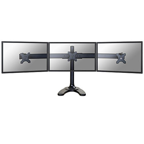 NewStar Tilt/Turn/Rotate Triple Desk Stand for three 10-27" Monitor Screens, Height Adjustable - Black - Stand for 3 LCD displays - black - screen size: 10"-27" - desktop