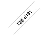 Best Value Brother TZe-S131 Labelling Tape Cassette, Black on Clear, 12 mm (W) x 8 m (L), Strong Adhesive, Brother Genuine Supplies