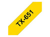 Brother TX651 - Black on yellow - Roll (2.4 cm x 15 m) 1 roll(s) laminated tape - for P-Touch PT-7000, PT-8000