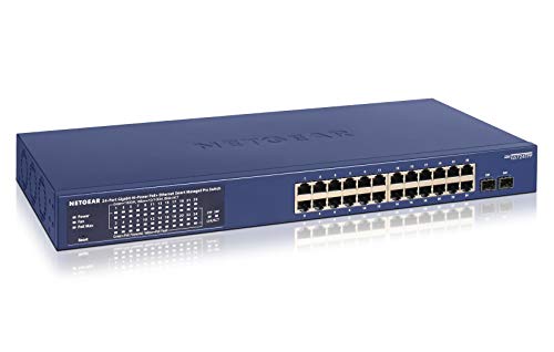 NETGEAR Smart GS724TPP - Switch - L3 - smart - 24 x 10/100/1000 (PoE+) + 2 x 1000Base-X SFP (uplink) - rack-mountable - PoE+ (380 W)