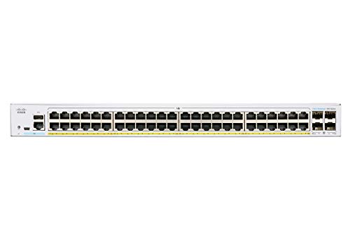 Cisco Business 350 Series 350-48P-4G - Switch - L3 - Managed - 48 x 10/100/1000 (PoE+) + 4 x Gigabit SFP - rack-mountable - PoE+ (370 W)