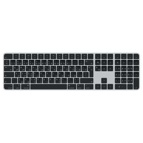 Apple Magic Keyboard with Touch ID and Numeric Keypad - Keyboard - Bluetooth, USB-C - QWERTY - Arabic - black keys