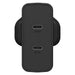 OtterBox Wall Charger - Power adapter - 50 Watt - 3 A - PD 3.0 - 2 output connectors (USB-C) - black shimmer