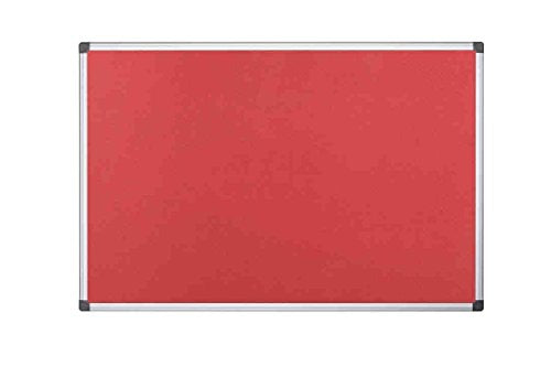 Best Value Bi-Office Notice Board Maya, Red Felt, Aluminium Frame, 120 x 120 cm