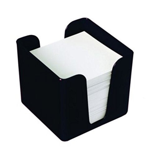 Best Value Deflecto CP053YTBLK CuBic Note Block & Holder - Black