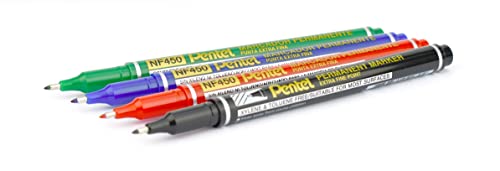 Pentel NF450 Permanent Marker AST PK4