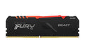 Kingston FURY Beast RGB - DDR4 - kit - 16 GB: 2 x 8 GB - DIMM 288-pin - 2666 MHz / PC4-21300 - CL16 - 1.2 V - unbuffered - non-ECC - black