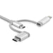 StarTech.com USB Multi Charging Cable - 6.6 ft / 2m - Lightning/USB-C/Micro-USB - Braided - MFi Certified - USB 2.0-3 in 1 Charging (LTCUB2MGR)