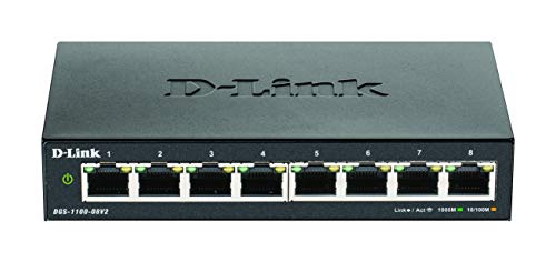 D-Link DGS 1100-08V2 - Switch - smart - 8 x 10/100/1000 - desktop - AC 100/240 V