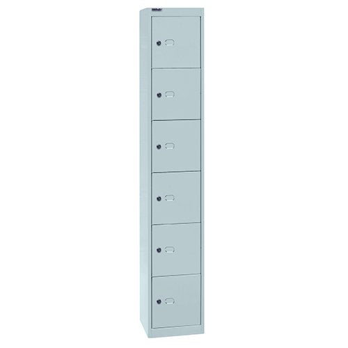 Qube by Bisley 6 Door Locker 1800mm 305mm Depth Goose Grey BS0019