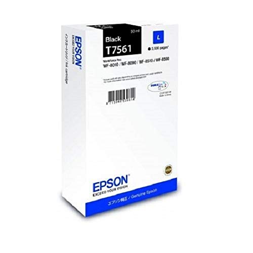 Epson T7561 - 50 ml - L size - black - original - ink cartridge - for WorkForce Pro WF-8010, WF-8090, WF-8090 D3TWC, WF-8510, WF-8590, WF-8590 D3TWFC