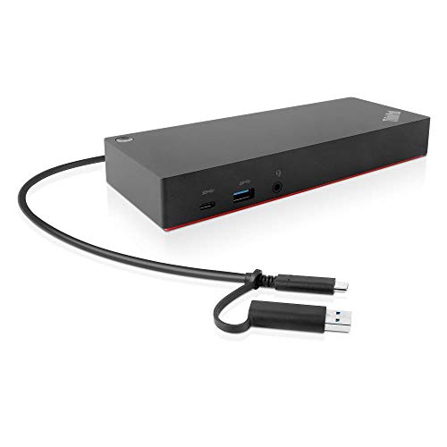 Lenovo ThinkPad Hybrid USB-C with USB-A Dock - Docking station - USB-C - 2 x HDMI, 2 x DP - GigE - 135 Watt - United Kingdom - for Miix 520-12IKB, Tablet 10, ThinkPad E480, E580, L380, L380 Yoga, L470, L480, L580, P51s, P52s, T25, T470, T470p, T470s, T480, T480s, T570, T580, X1 Carbon, X1 Tablet, X1 Yoga, X270, X280, ThinkPad Yoga 370