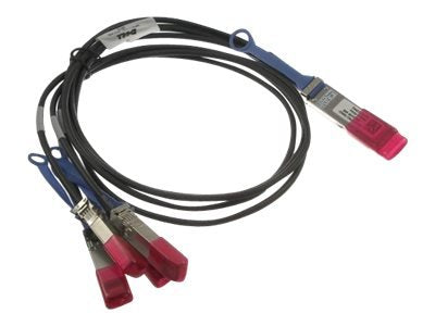 Dell 100GbE Direct Attach - Breakout cable - QSFP28 (M) to QSFP28 (M) - 3 m - twinaxial - passive - for Networking Z9100, PowerEdge FC640, M640, R230, R430, R540, R6415, R7415, R7425, T440, T640