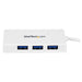 StarTech.com 4 Port USB 3.0 Hub - Multi Port USB Hub w/ Built-in Cable - Powered USB 3.0 Extender for Your Laptop - White (ST4300MINU3W)