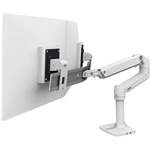 Ergotron LX Desk Dual Direct Arm - Mounting kit (articulating arm, desk clamp mount, 2 pivots, mounting hardware, hinge, extension part) for 2 LCD displays - white - screen size: up to 32" - desktop