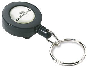 Best Value Durable Badge Reel Keyring Pack of 10 - Charcoal