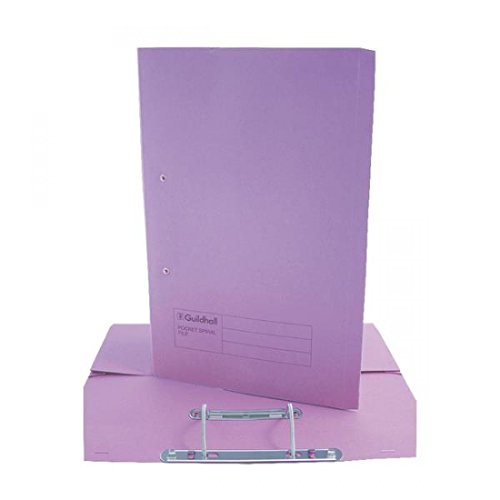 Best Value Exacompta Guildhall Pocket Spiral File, 285 gsm, 355 x 250 mm - Mauve, Pack of 25