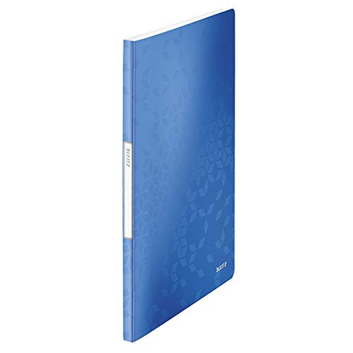 Best Value Leitz A4 Display Book, 20 Pockets, 40 Sheet Capacity, Transparent Pockets, Metallic Blue, WOW Range, 46310036