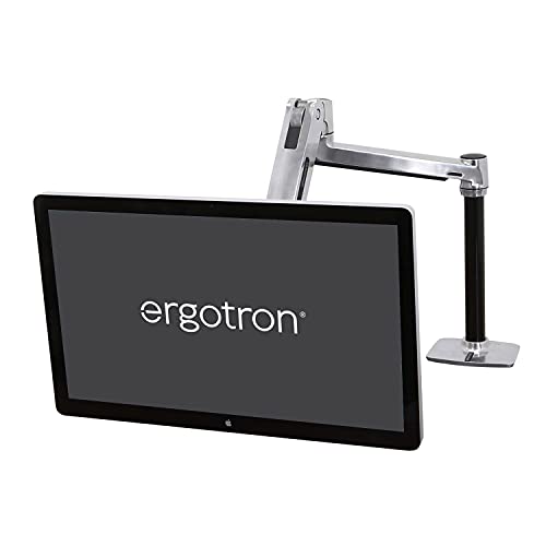 Ergotron LX HD Sit-Stand Desk Mount LCD Arm - Mounting kit (pole, VESA adapter, sit-stand arm, desk clamp base, grommet-mount base) for LCD display - aluminium - polished aluminium - screen size: up to 46"